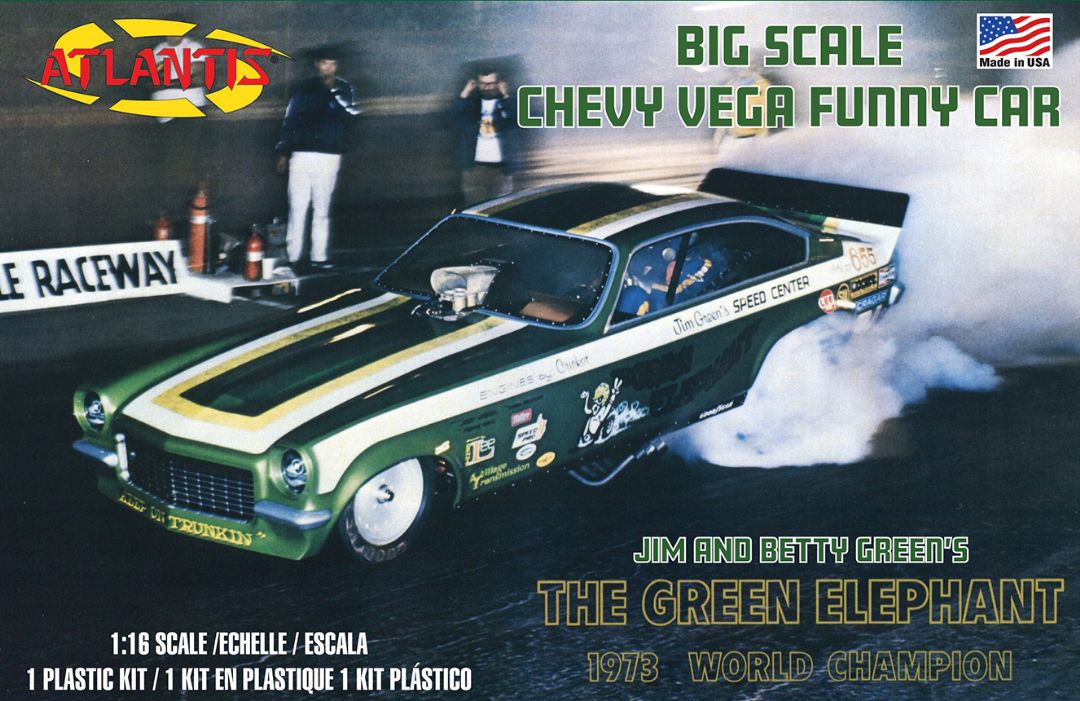 Atlantis Green Elephant Chevy Vega Funny Car Big Scale