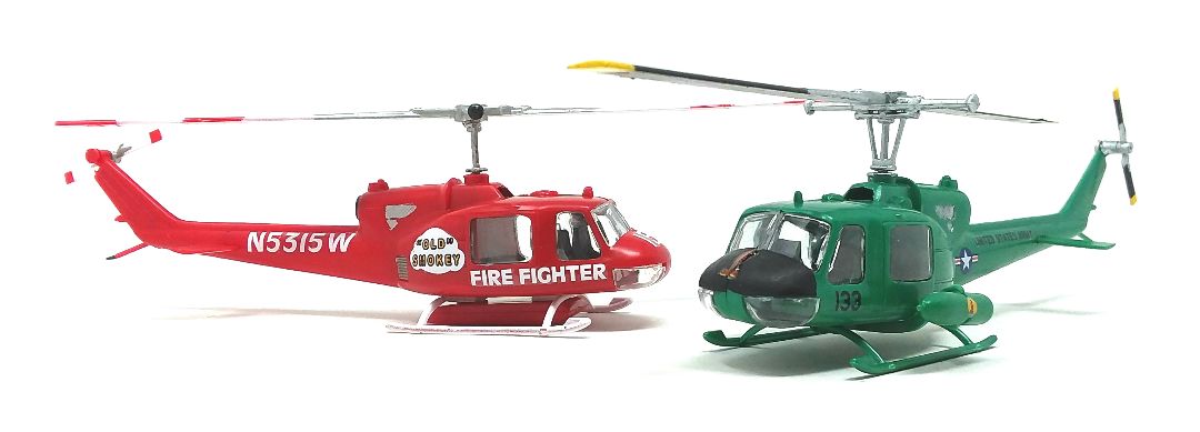 Atlantis Snap Helicopter 2 Pack Huey Gunship/Firefighter - Click Image to Close