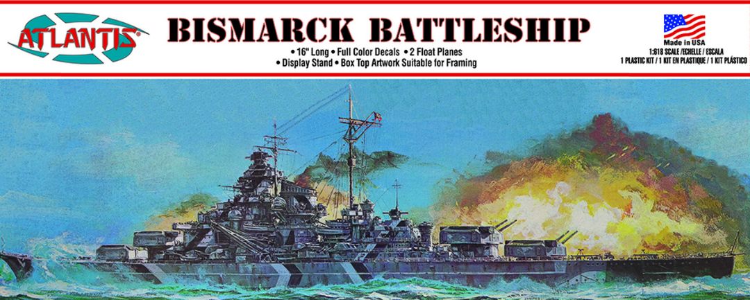Atlantis Bismarck German Battleship 16 Inch - Click Image to Close