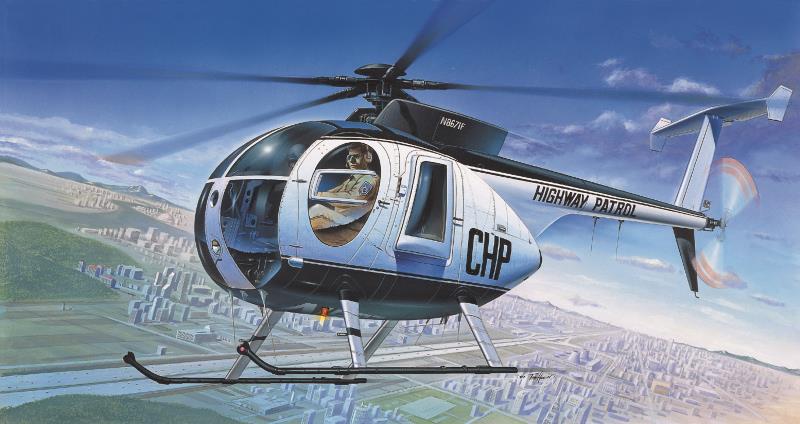 Academy 1/48 HUGHES 500D POLICE HELICOPTER - Click Image to Close