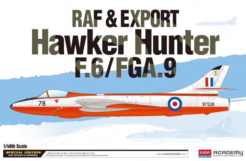 Academy 1/48 RAF & Export Hawker Hunter F.6/FGA.9 - Click Image to Close