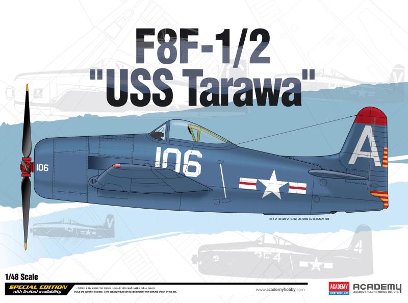 Academy 1/48 F8F-1/2 "USS Tarawa" LE: - Click Image to Close