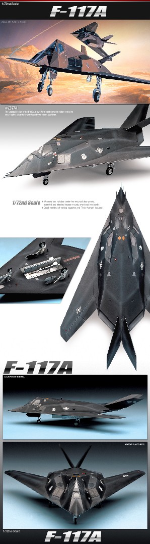 Academy 1/72 F-117A STEALTH FIGHTER/BOMBER - Click Image to Close