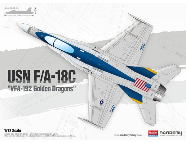 Academy 1/72 USN F/A-18C "VFA-192 Golden Dragons" - Click Image to Close