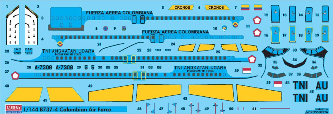 Academy 1/144 Boeing 737 "Colombian Air Force"