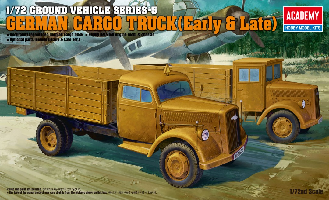 Academy 1/72 GERMAN CARGO TRUCK E/L - Click Image to Close