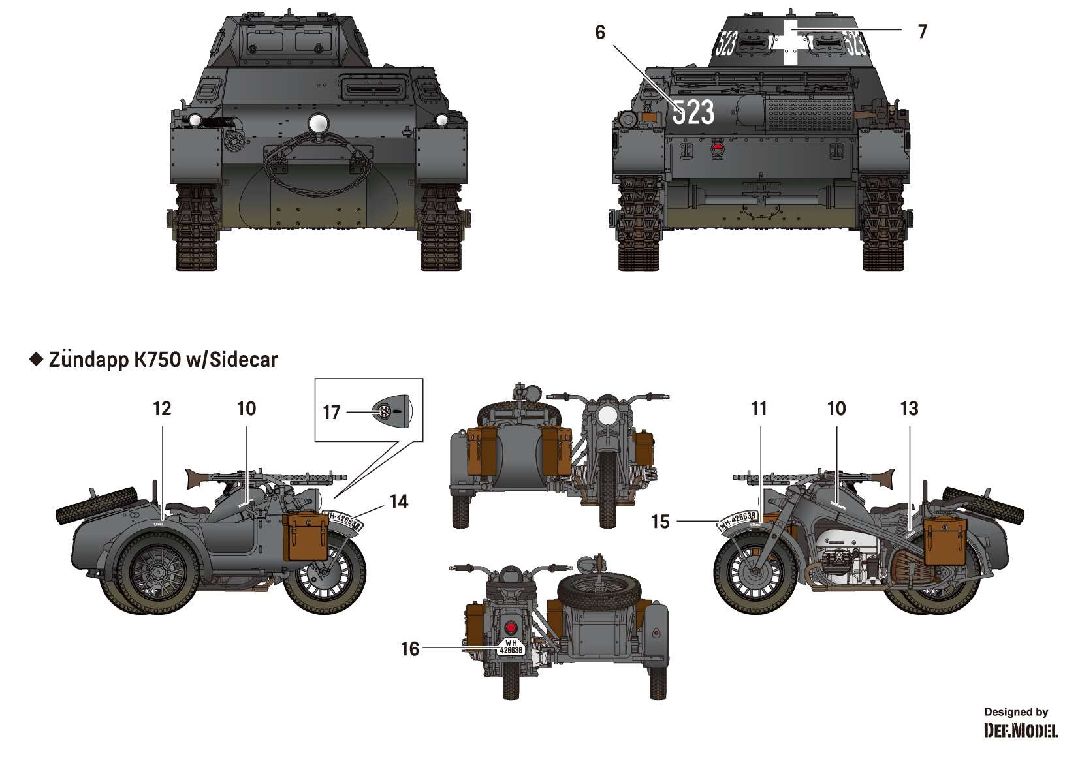 Academy 1/35 German Panzer I & Motorcycle