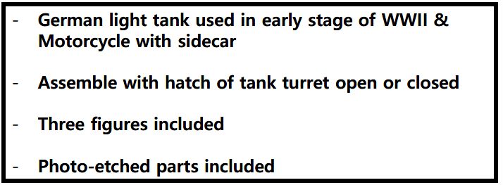 Academy 1/35 German Panzer I & Motorcycle - Click Image to Close