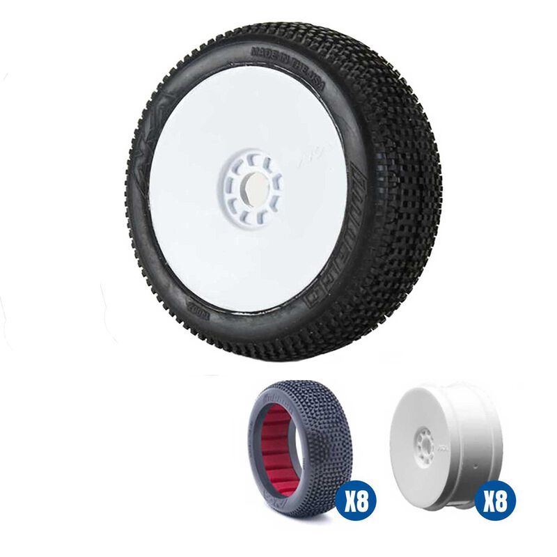 AKA 1/8 Buggy Impact SSLW Off-Road Tire Racer Bundle - White