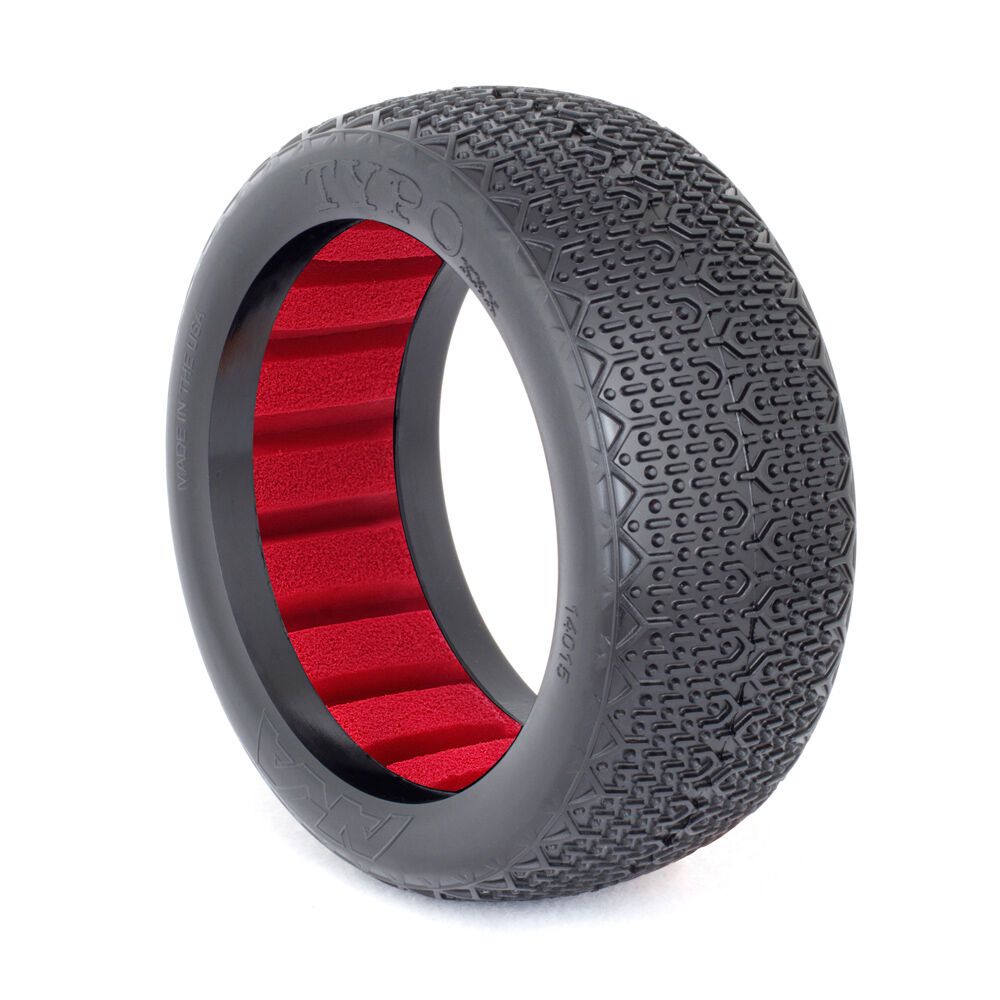 AKA Products 1/8 Buggy Typo Clay Tire w/ Red Insert (2)