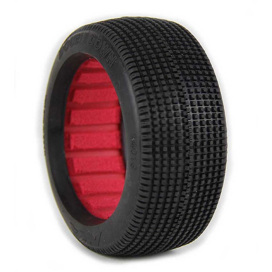 AKA Products 1/8 Buggy Double Down Soft Tire w/ Red Insert (2)