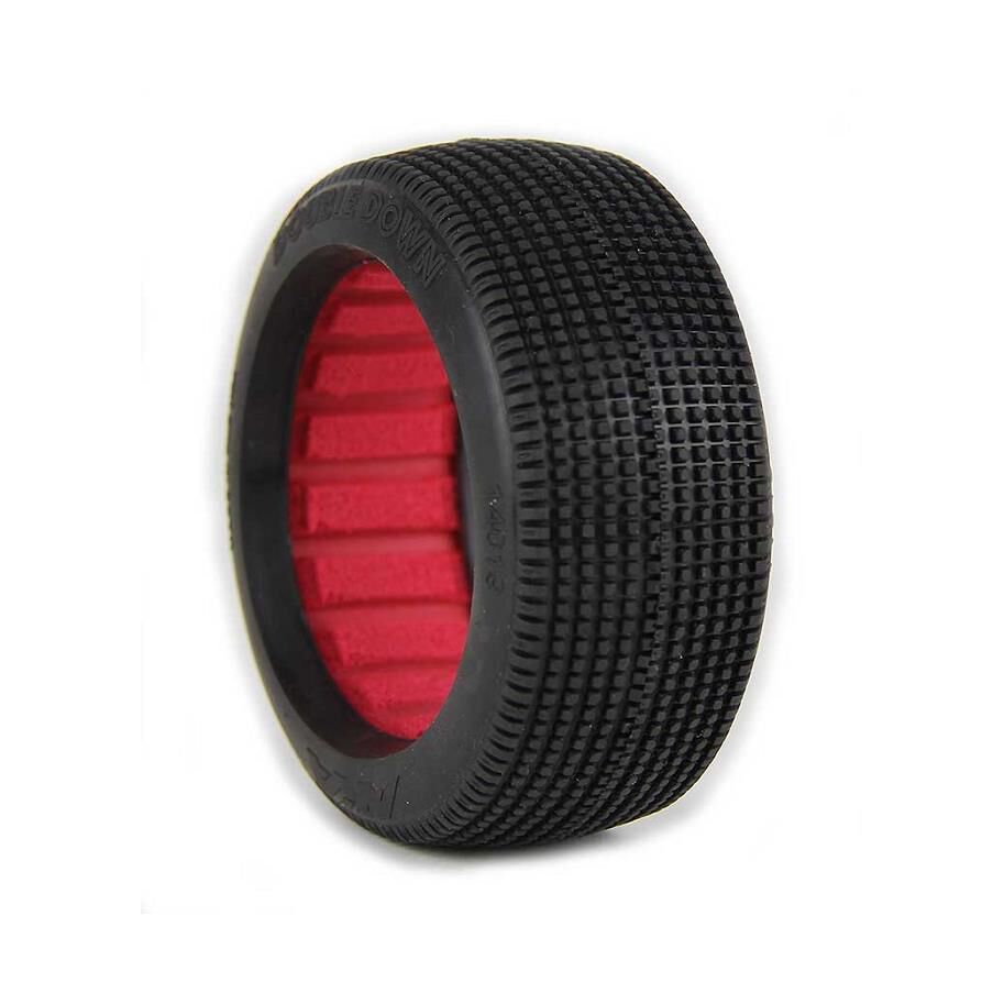 AKA Products 1/8 Buggy Double Down Med LW Tire w/Red Insert(2)