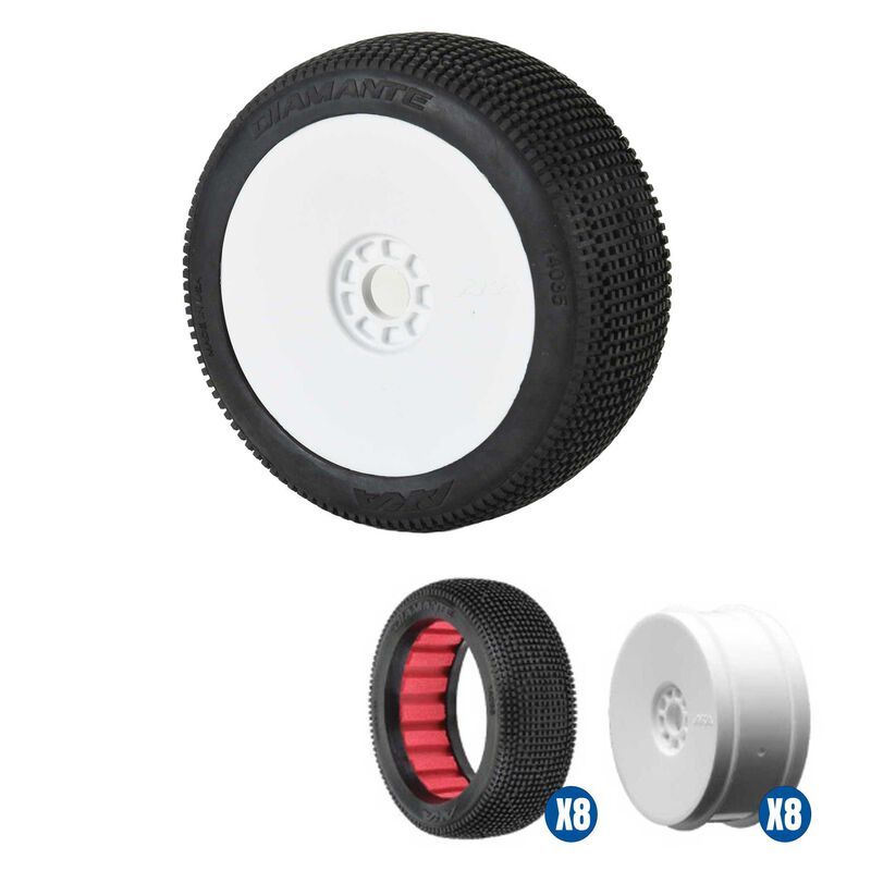 AKA 1/8 Buggy Diamante SLW Off-Road Tire Racer Bundle - White