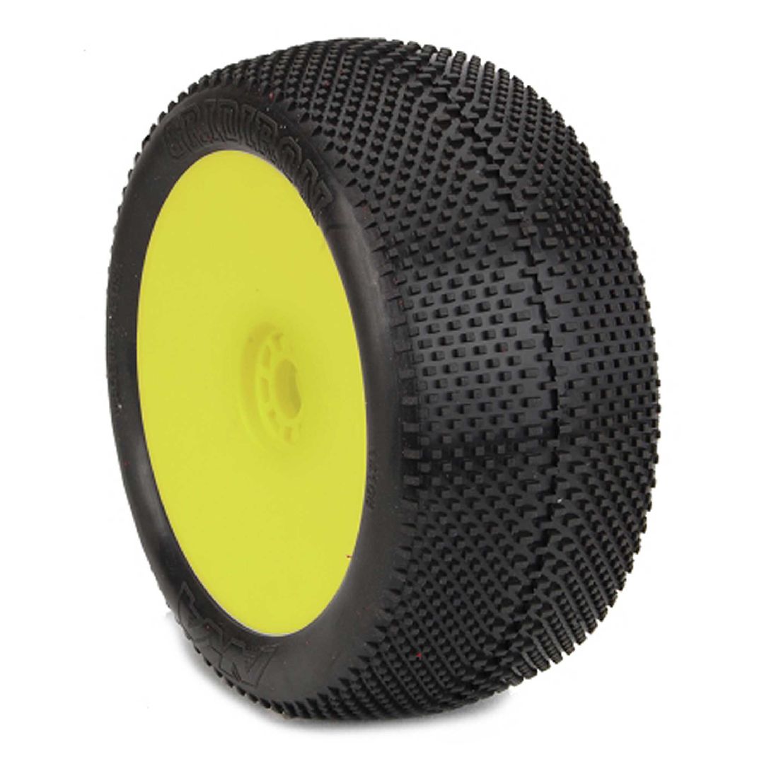 AKA Products 1/8 Truggy Evo Gridiron MLW Tire Prmnt Yellow (2)