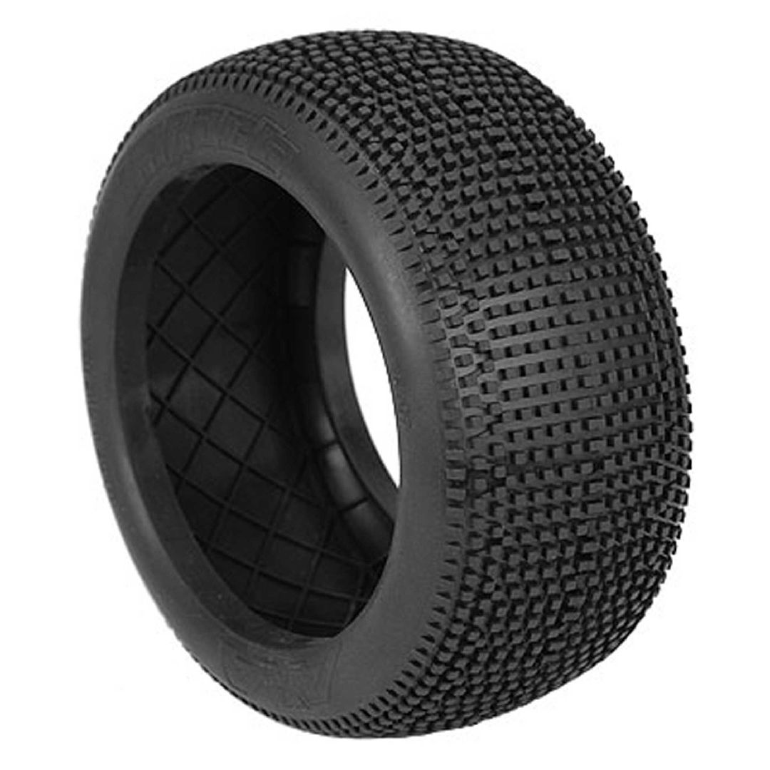 AKA Products 1/8 Truggy Evo Impact Med LW Tire w/ Red Insert(2)