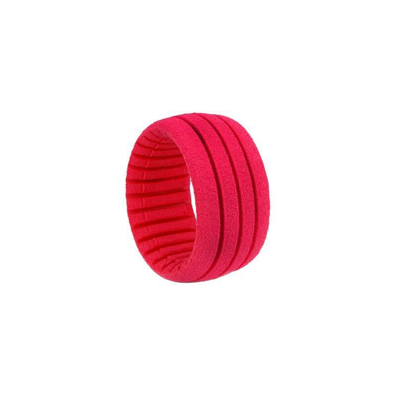 AKA Products 1/8 Truggy Shaped Insert Grooved Red, Soft (4)