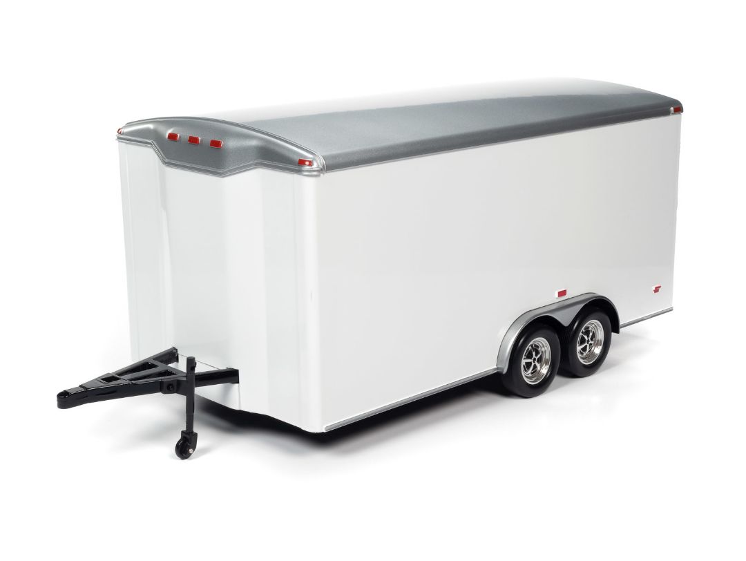 American Muscle 1/18 Enclosed Trailer - White w/Silver