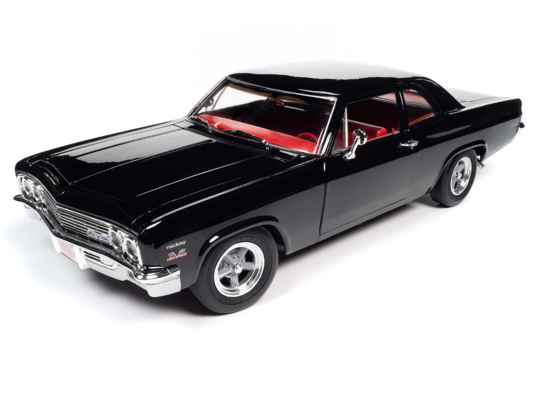 American Muscle 1/18 1966 Chevrolet Biscayne 2-Door Coupe (NICKEY) - Tuxedo Black