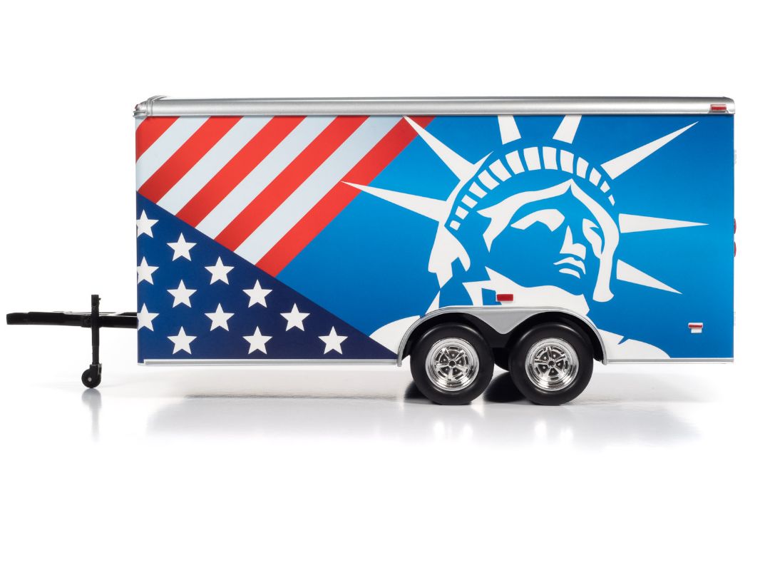 American Muscle 1/18 Enclosed Trailer - Patriotic