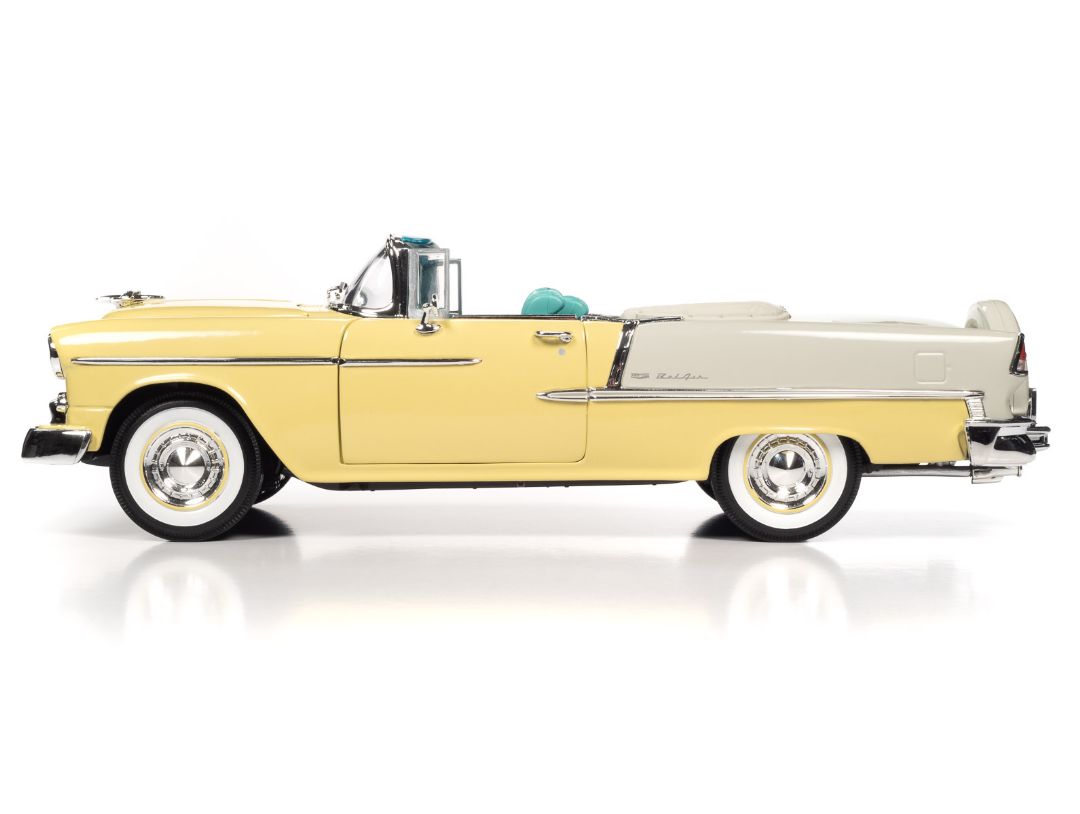 American Muscle 1/18 1955 Chevy Bel Air Convertible - Harvest Gold & India Ivory