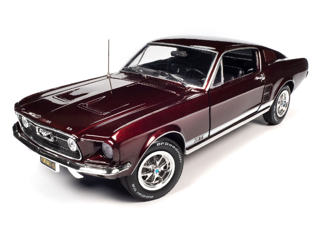 American Muscle 1/18 1967 Ford Mustang 2+2 GT - Vintage Burgundy - Click Image to Close