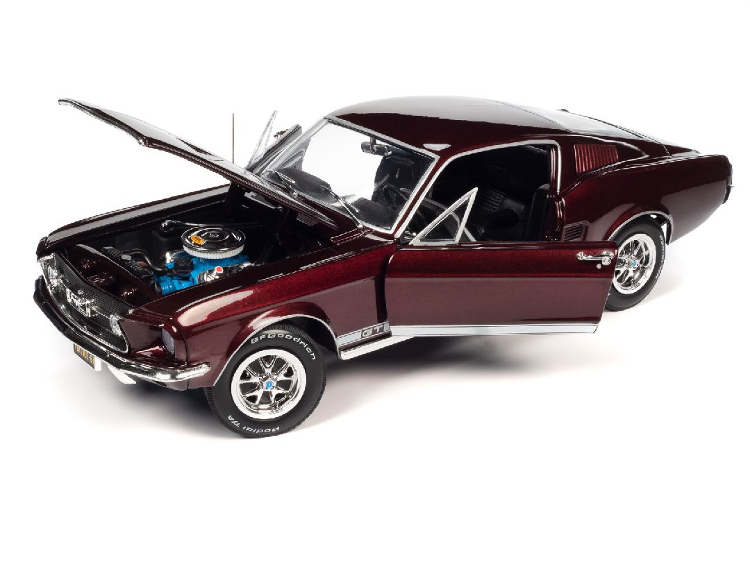 American Muscle 1/18 1967 Ford Mustang 2+2 GT - Vintage Burgundy - Click Image to Close