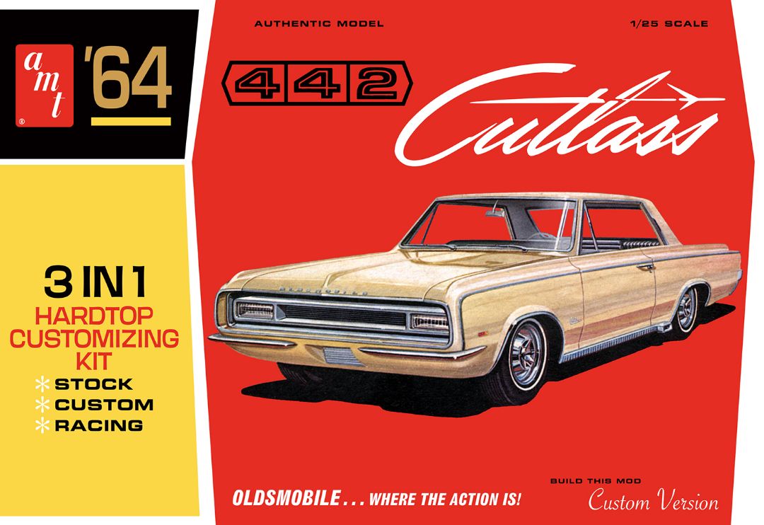 AMT 1964 Olds Cutlass 442 Hardtop 1/25 Model Kit (Level 2) - Click Image to Close