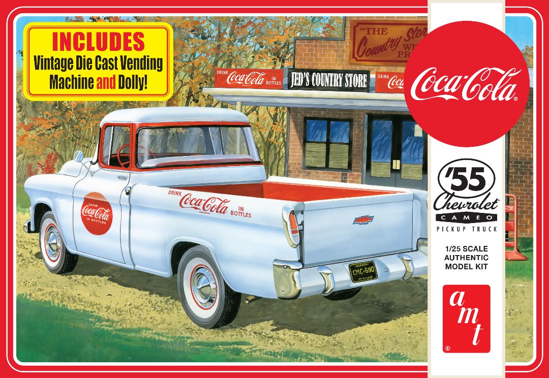 AMT 1955 Chevy Cameo Pickup (Coca-Cola) 1/25 Model Kit - Click Image to Close