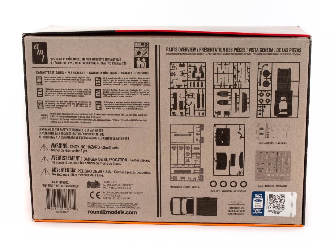 AMT 1994 Ford F-150 Lightning Pickup 1/25 Model Kit (Level 2) - Click Image to Close