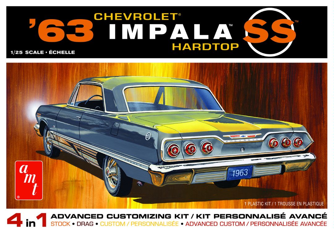 AMT 1963 Chevy Impala SS 2T 1/25 Model Kit (Level 2) - Click Image to Close