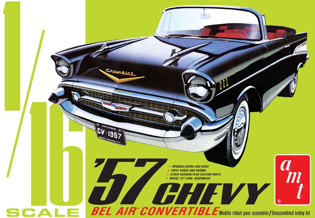 AMT 1957 Chevy Bel Air Convertible 1/16 Model Kit (Level 3) - Click Image to Close