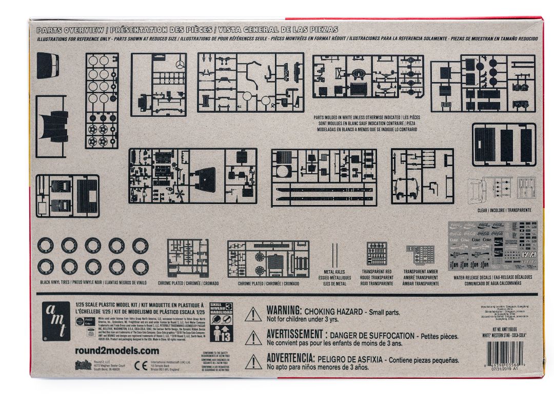 AMT White Western Star Semi Tractor (Coca Cola) 1/25 Model Kit - Click Image to Close