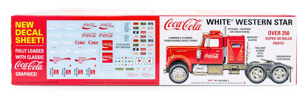 AMT White Western Star Semi Tractor (Coca Cola) 1/25 Model Kit