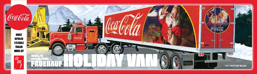 AMT Fruehauf Holiday Hauler Semi Trailer (Coca-Cola) 1/25 Model Kit (Level 3)