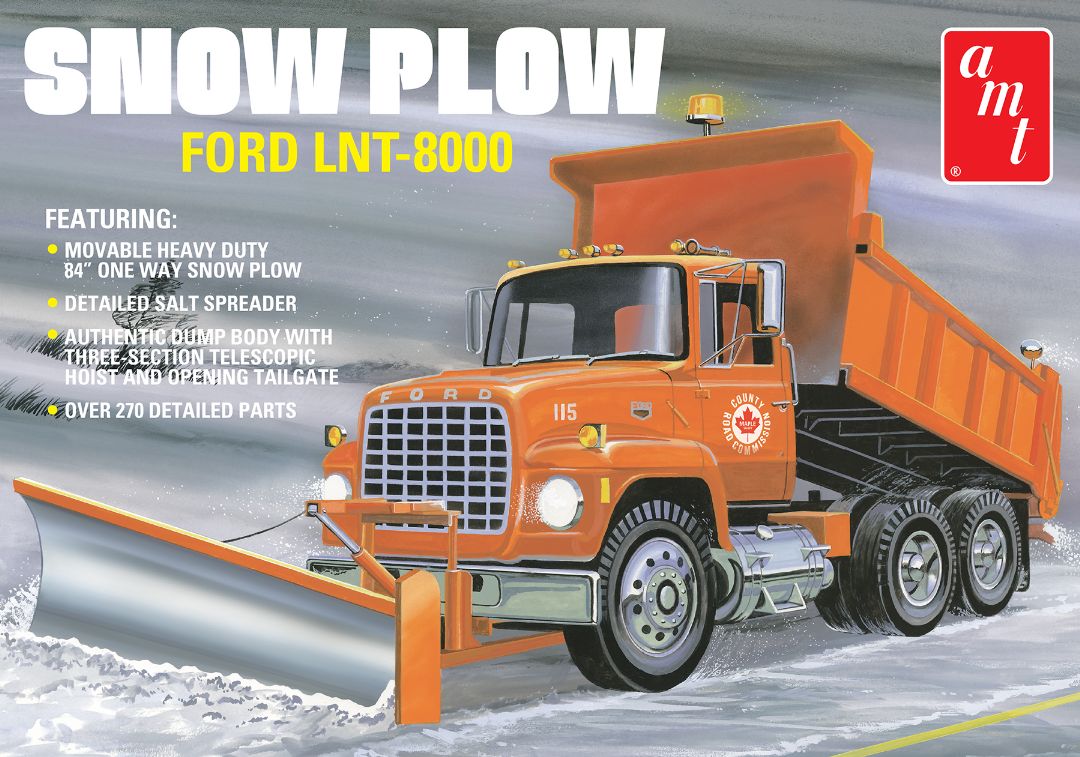 AMT Ford LNT-8000 Snow Plow 1/25 Model Kit (Level 3) - Click Image to Close