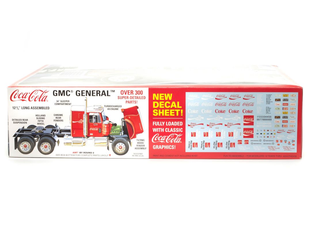 AMT 1976 GMC General Semi Tractor (Coca-Cola) 1/25 Model Kit - Click Image to Close