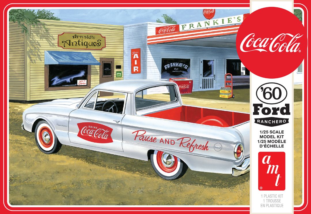 AMT 1960 Ford Ranchero w/Coke Chest 1/25 Model Kit (Level 3) - Click Image to Close