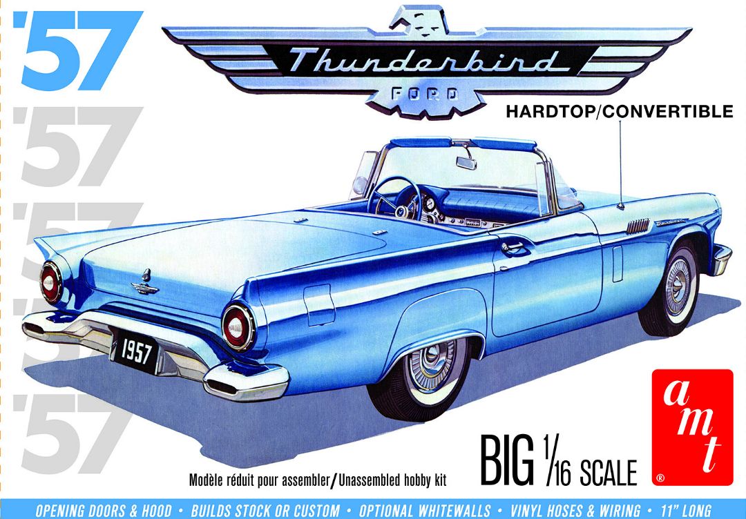 AMT 1957 Ford Thunderbird 2T 1/16 Model Kit (Level 3) - Click Image to Close