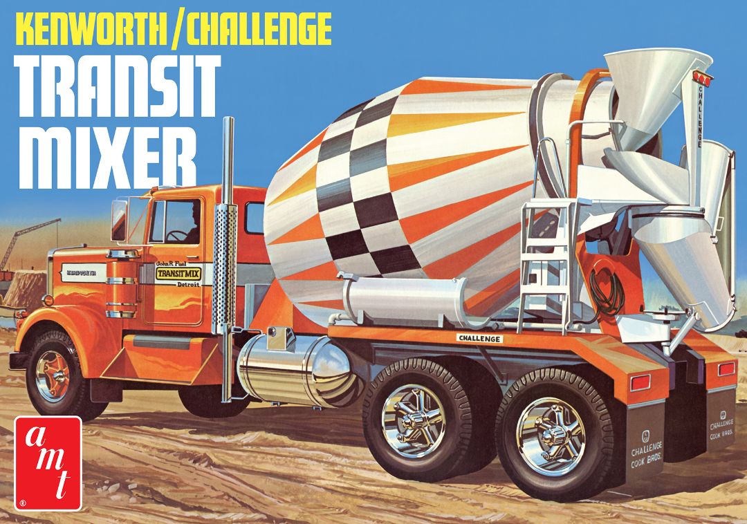 AMT Kenworth /Challenge Transit Cement Mixer 1/25 Model Kit - Click Image to Close