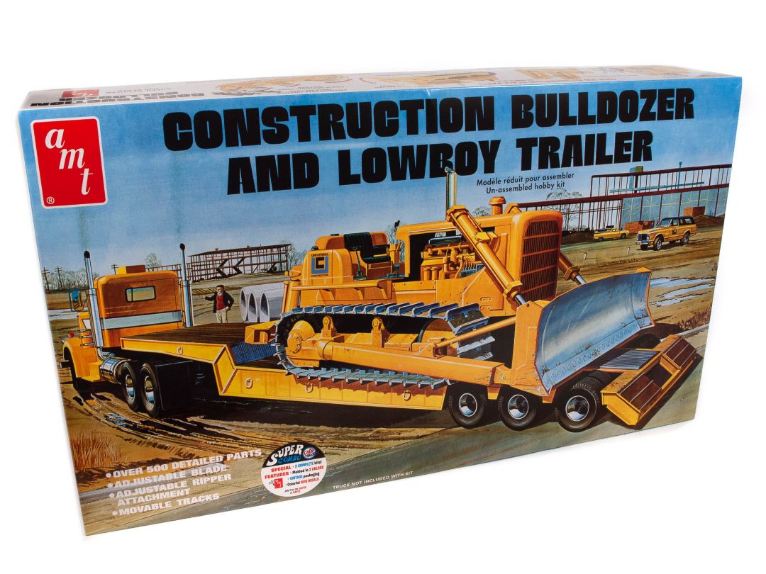 AMT Lowboy Trailer & Bulldozer Combo 1/25 Model Kit (Level 3)