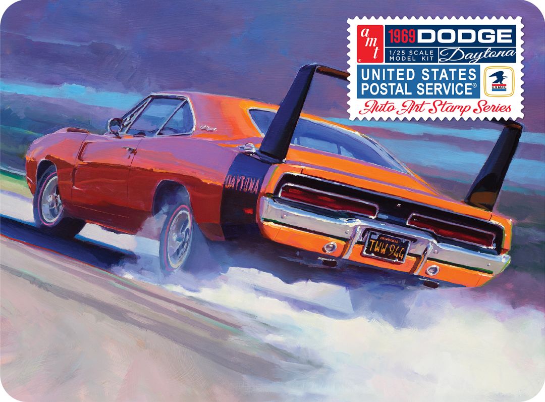 AMT 1969 Dodge Charger Daytona (USPS Stamp Series Collector Tin) - Click Image to Close