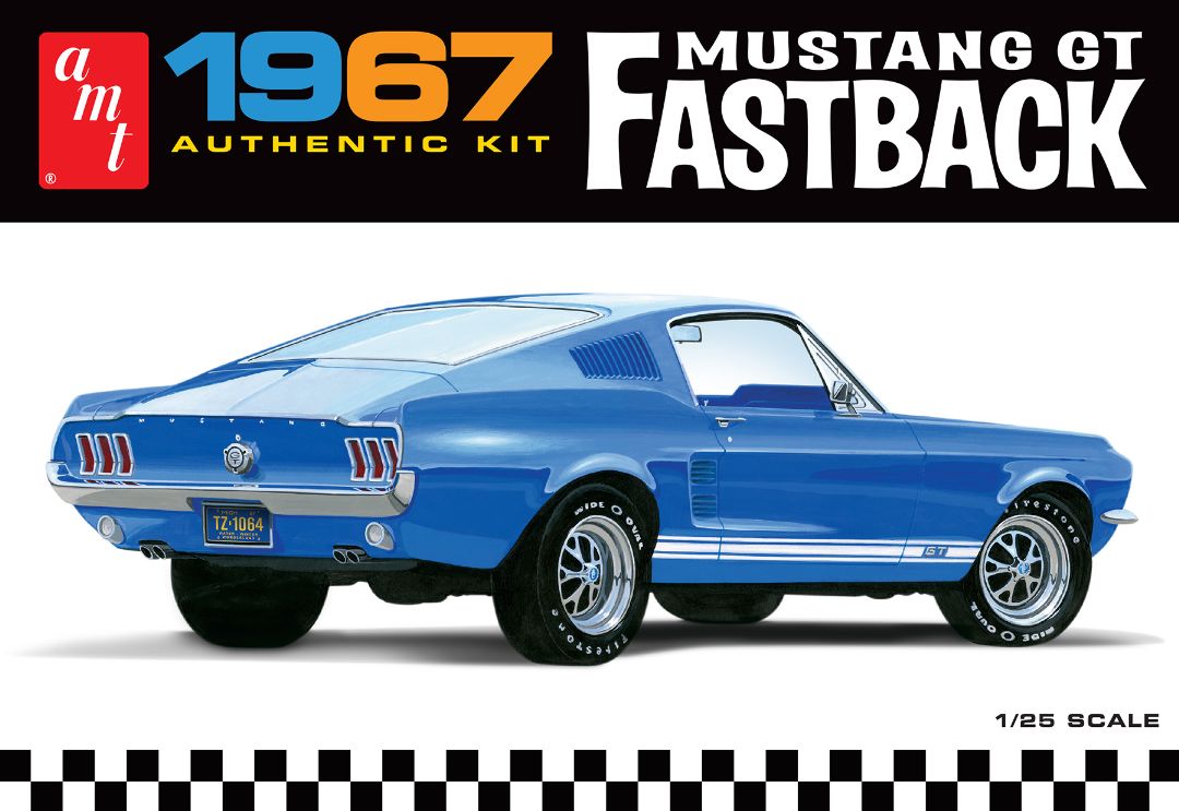 AMT 1967 Ford Mustang GT Fastback 1/25 Model Kit (Level 2) - Click Image to Close