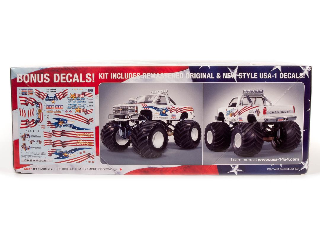 AMT USA-1 Chevy Silverado Monster Truck 1/25 Model Kit (Level 2) - Click Image to Close