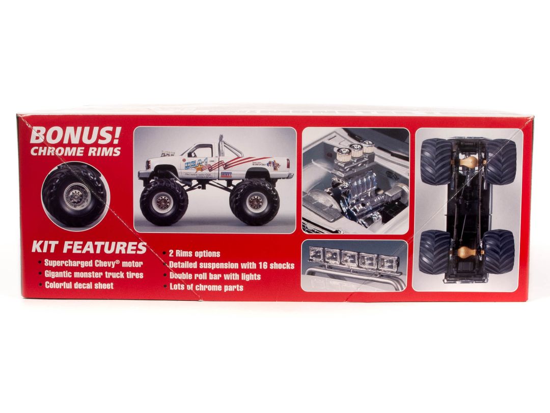 AMT USA-1 Chevy Silverado Monster Truck 1/25 Model Kit (Level 2) - Click Image to Close