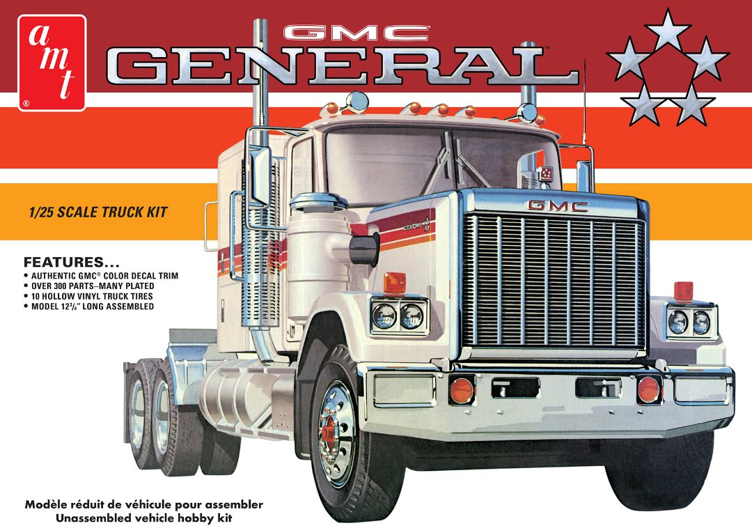 AMT 1976 GMC General Semi Tractor 1/25 Model Kit (Level 3) - Click Image to Close