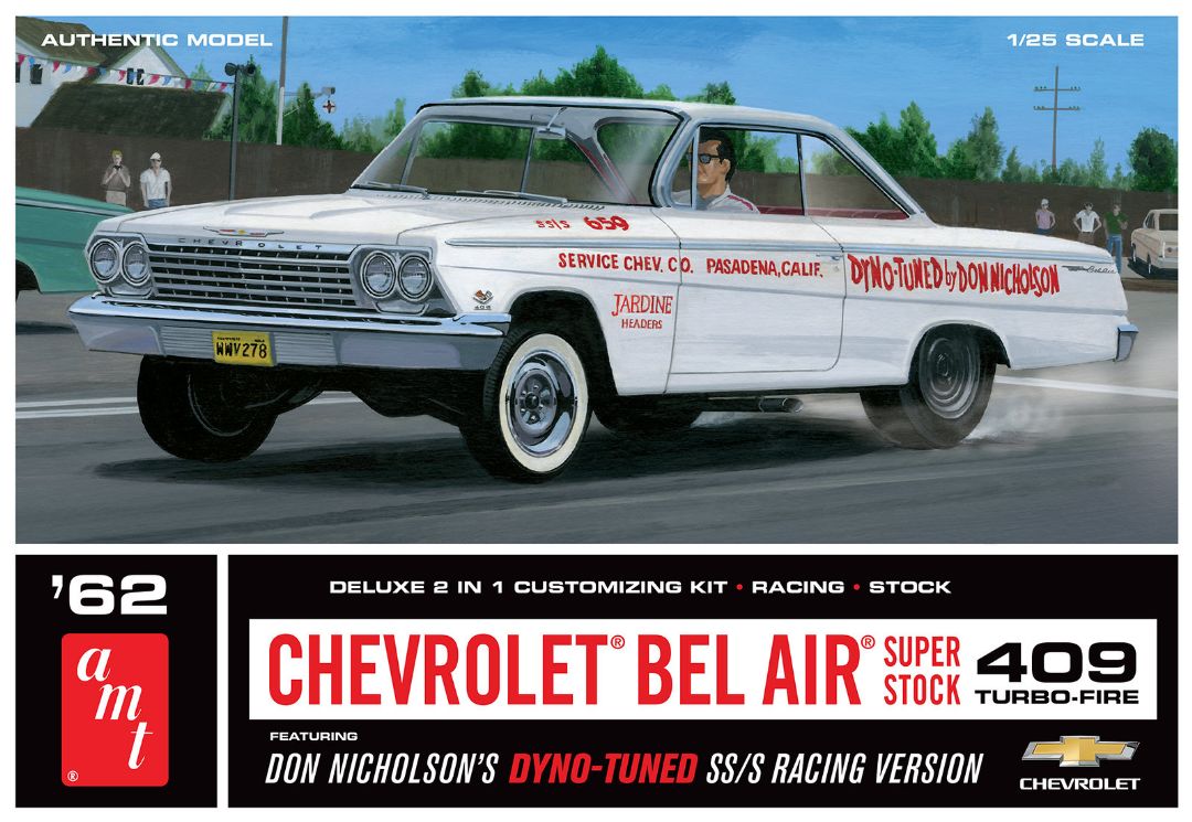 AMT 1/25 Scale 1962 Chevy Bel Air Super Stock Don Nicholson