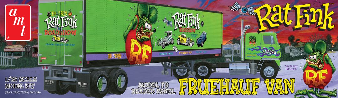 AMT 1/25 Scale Fruehauf Beaded Van Trailer Hauler - Rat Fink