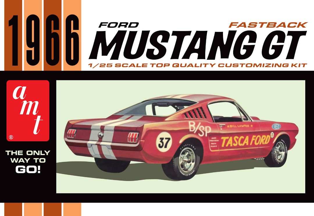 AMT 1966 Ford Mustang Fastback 2+2 1/25 Model Kit (Level 2) - Click Image to Close