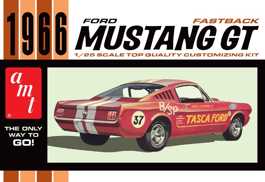AMT 1966 Ford Mustang Fastback 2+2 1/25 Model Kit (Level 2) - Click Image to Close