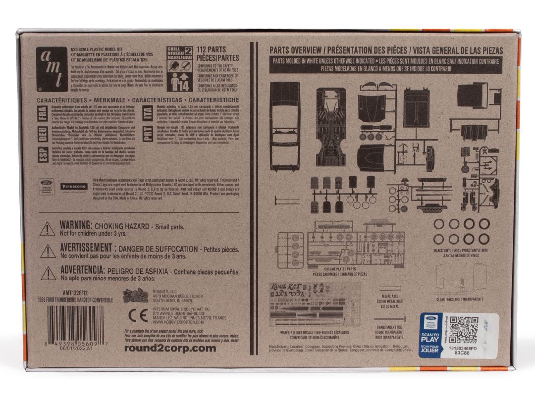 AMT 1966 Ford Thunderbird Hardtop/Convertible 1/25 Model Kit - Click Image to Close